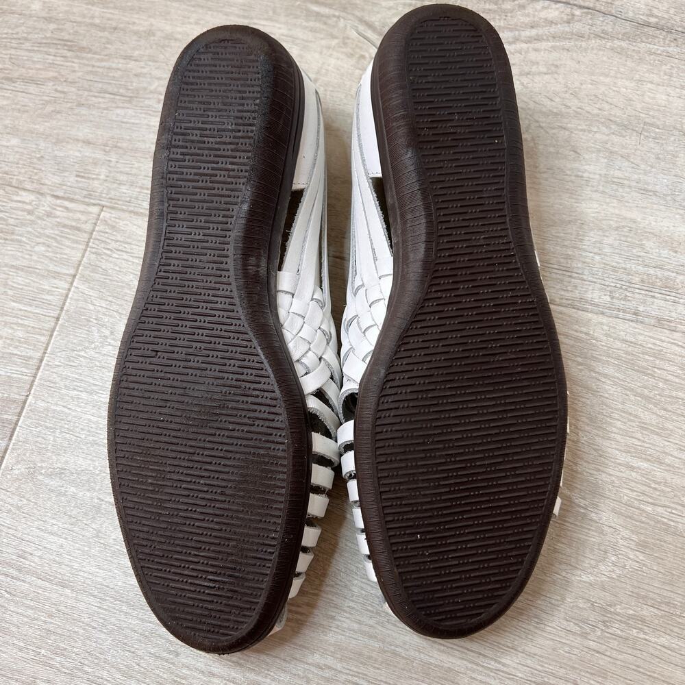 Softspots Shoes Womens Size 8 1/2 M White Leather Trinidad Huarache Flat - Picture 10 of 11